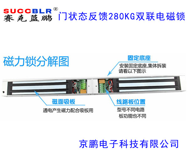 【信號(hào)反饋雙聯(lián)電磁鎖】賽克藍(lán)鵬SUCCBLR門狀態(tài)反饋雙聯(lián)磁力鎖SL-280GSX